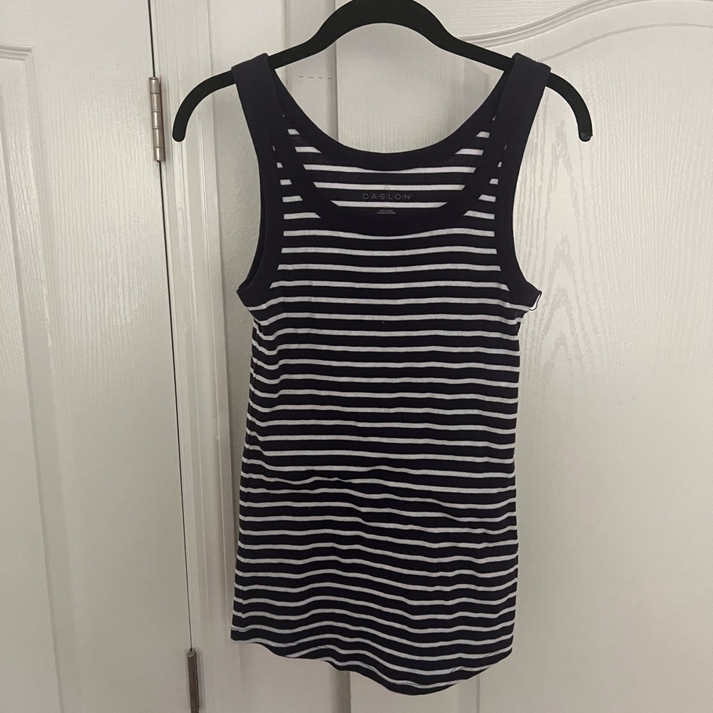 Caslon Navy Striped Tank SZ XS